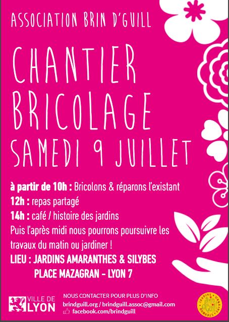 Chantier bricolage et jardinage samedi 9 juillet