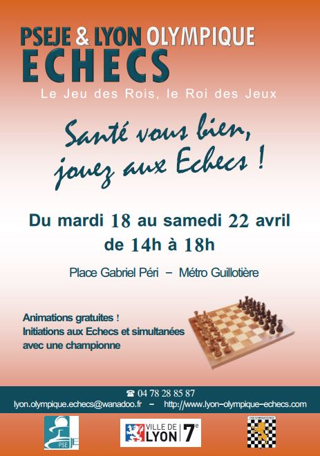 Jouez aux échecs pendant les vacances place Gabriel Peri